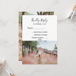 Moderne rustikale Monogramm Foto UAWG Wedding Card Einladung