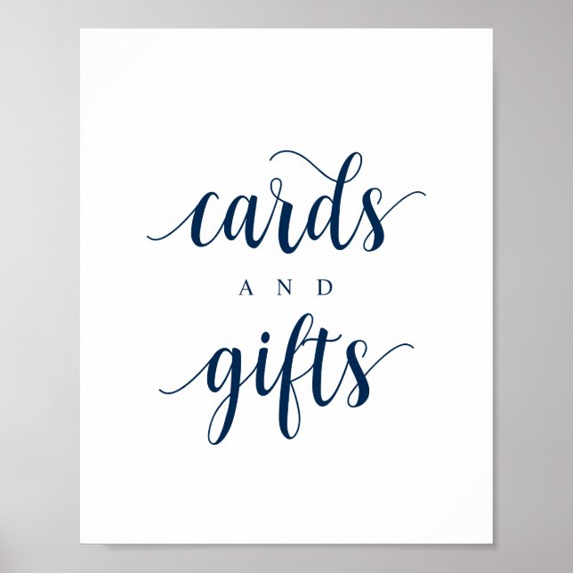 Moderne Rustikale, Navy Blue, Hochzeitskarten und  Poster (Vorne)