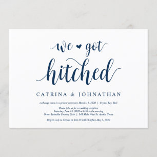 Moderne rustikale, navy Blue-Schrift, Hochzeitsfei Einladung