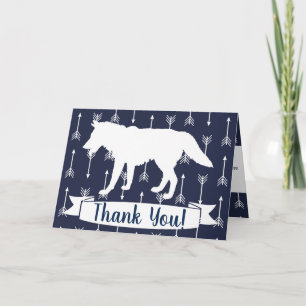 Moderne Rustikale Navy & White Wolf Pfeile Vielen  Dankeskarte
