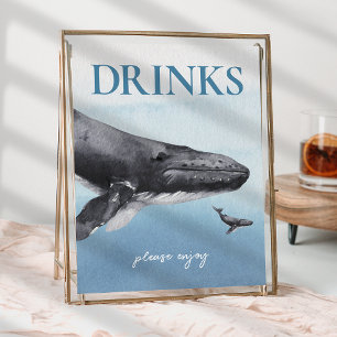 Moderne rustikale Ocean Baby Shower Drinks Untersc Poster
