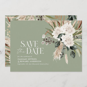 Moderne rustikale Pampas eucalyptus botanisch eleg Save The Date
