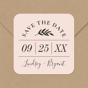 Moderne rustikale Personalisiert Save the Date Quadratischer Aufkleber