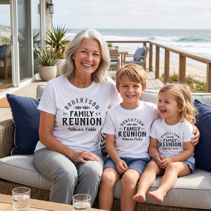 Moderne rustikale personalisierte Familientreffen T-Shirt
