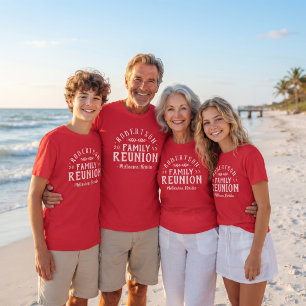 Moderne Rustikale Personalisierte Familientreffen T-Shirt