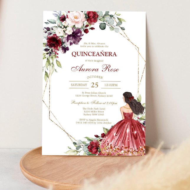 Moderne rustikale Quinceanera-Einladung Einladung (Von Creator hochgeladen)