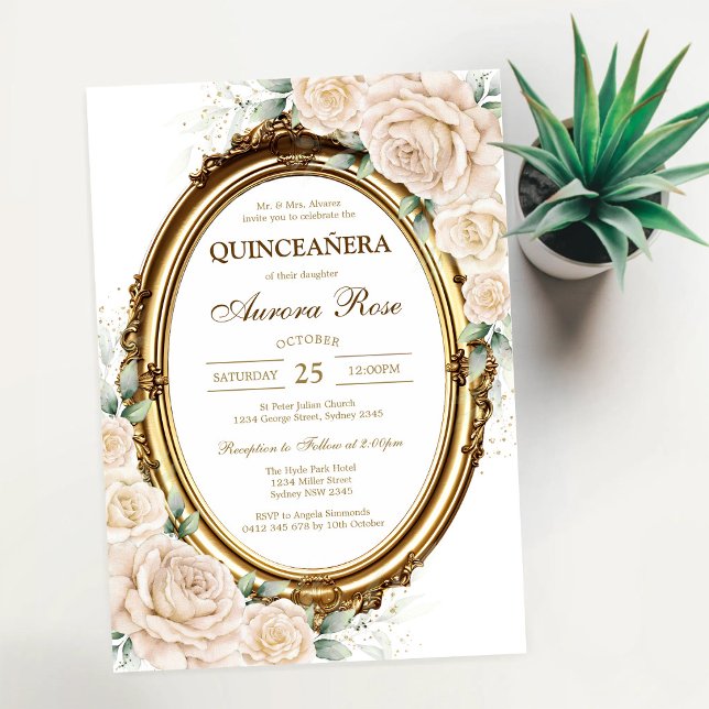 Moderne rustikale Quinceanera-Einladung Einladung (Von Creator hochgeladen)