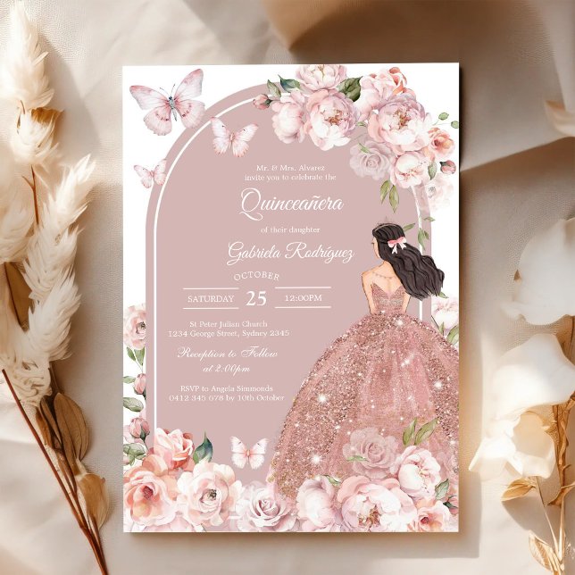 Moderne rustikale Quinceanera-Einladung Einladung (Von Creator hochgeladen)