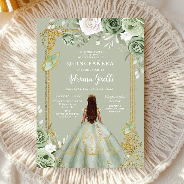 Moderne rustikale Quinceanera-Einladung Einladung (Von Creator hochgeladen)