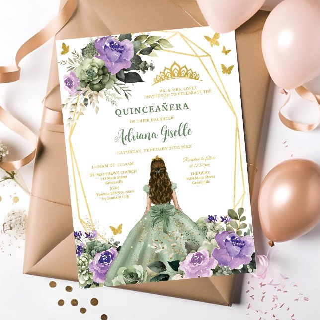 Moderne rustikale Quinceanera-Einladung Einladung (Von Creator hochgeladen)