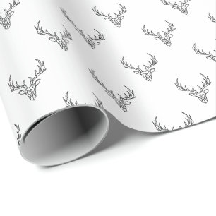 Moderne Rustikale Rentiers Geweihe Weihnachten Fer Geschenkpapier