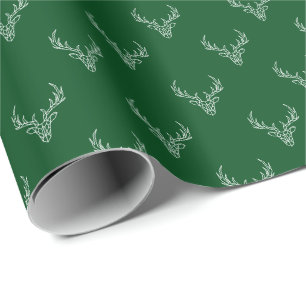 Moderne Rustikale Rentiershörner Weihnachtsfeierta Geschenkpapier