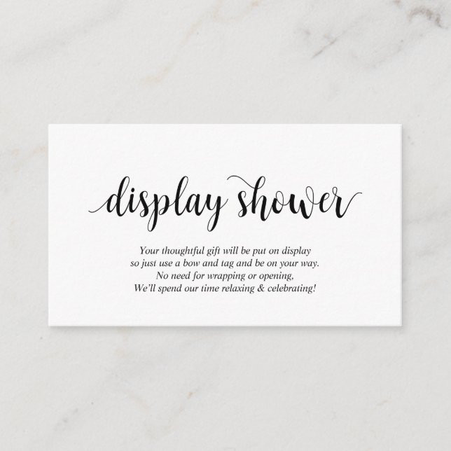 Moderne rustikale, schwarze Schrift, Display-Dusch Begleitkarte (Vorderseite)