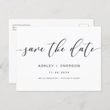 Moderne rustikale Script-Kalligrafie Save the Date