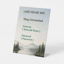 Moderne rustikale Seehaus-Airbnb-WiFi-Podium-Schil