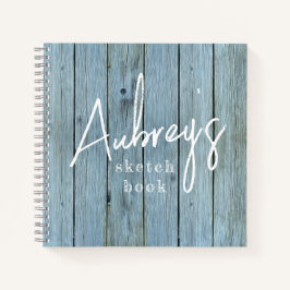 Moderne rustikale Skizze für Waschholz Schriftzeic Notizbuch