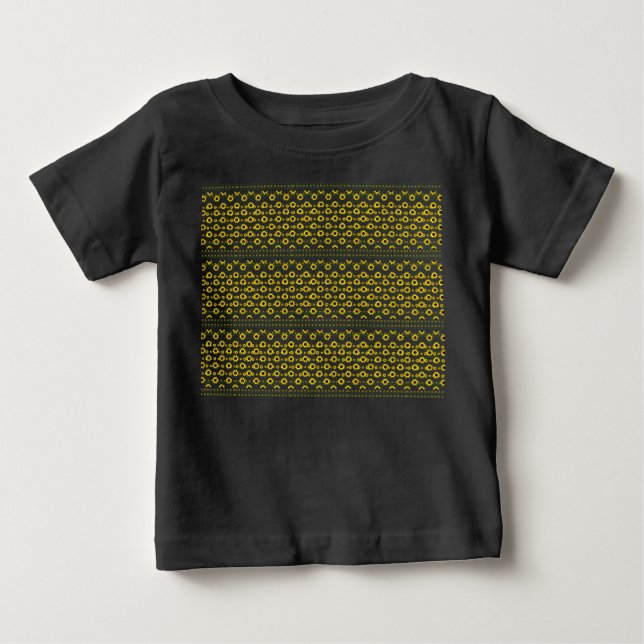 Moderne rustikale Sonnenblumenmuster Baby T-shirt (Vorderseite)