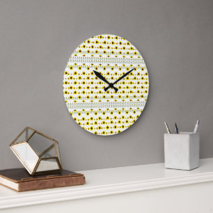 Moderne rustikale Sonnenblumenmuster Große Wanduhr