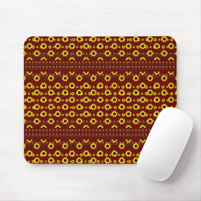 Moderne rustikale Sonnenblumenmuster Mousepad (Mit Mouse)