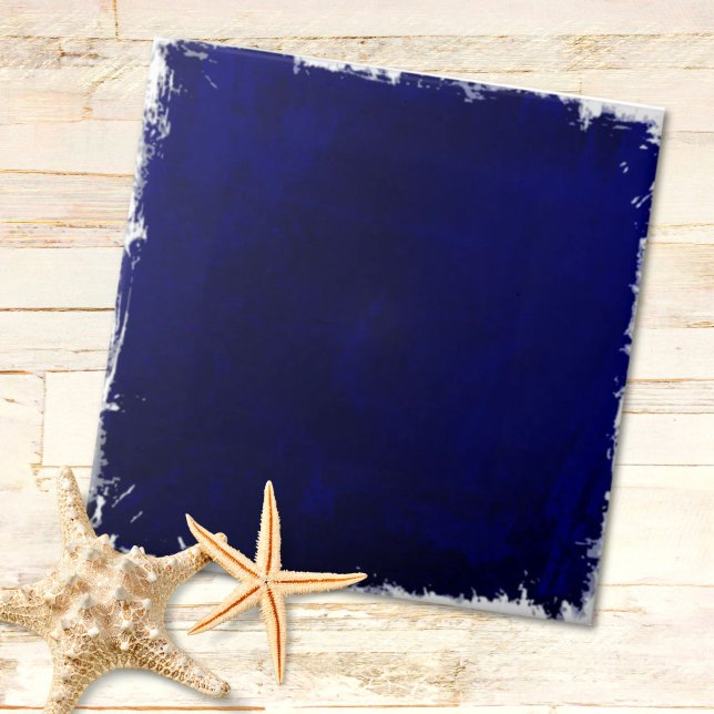 Moderne rustikale Strandküste Blue Ocean Fliese (Modern Rustic Beach Coastal Ocean Blue Ceramic Tile)