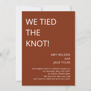 Moderne Rustikale Terrakotta-Hochzeitsankündigung Einladung