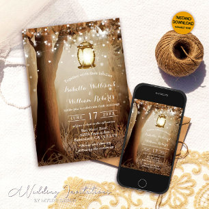 Moderne rustikale Treppenleuchten Hochzeiten Einladung