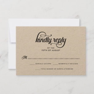 Moderne rustikale Typografie - RSVP-Karte RSVP Karte