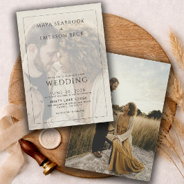Moderne Rustikale Überlagerungsfoto-Hochzeit Einladung