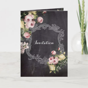 Moderne rustikale Vintage Blume Hochzeitsfeier Einladung