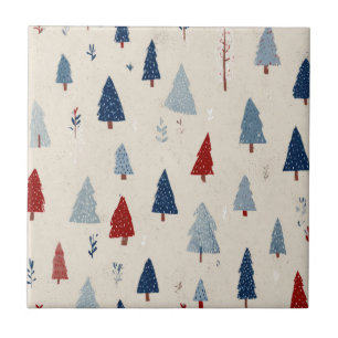 Moderne rustikale Waldbaum-Muster Fliese