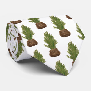 Moderne Rustikale Wasserfarbe Weihnachtsbaum-Feier Krawatte