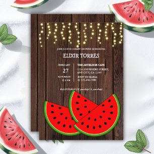 Moderne Rustikale Wassermelone Kinderdusche Einladung