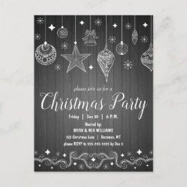 Moderne rustikale Weihnachtsfeiertage Party Einlad Postkarte