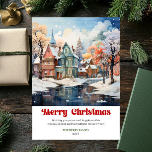 Moderne rustikale Weihnachtsszene festliche Feiert Feiertagskarte