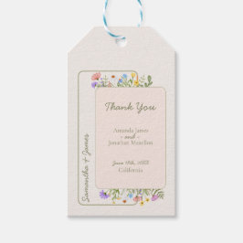 Moderne Rustikale Wildblume Hochzeit Geschenkanhänger