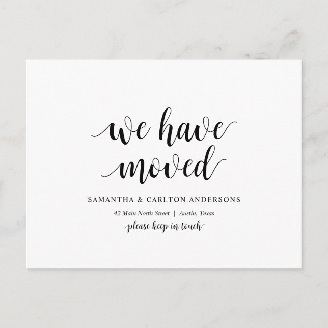 Moderne rustikale, wir haben uns bewegt, Adresse A Postkarte (Vorderseite)