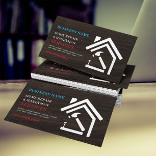 Moderne rustikale Zuhause-Reparatur Handyman Visitenkarte