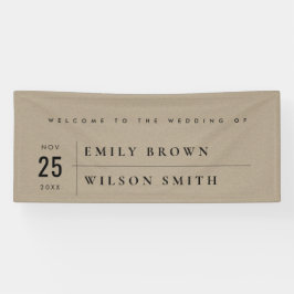 MODERNE RUSTISCHE KRAFT TYPOGRAPHY WEDD WILLKOMMEN BANNER