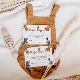 Moderne Safari Animals Windeln Begleitkarte