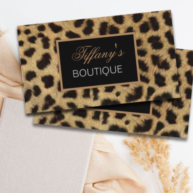 moderne Safari Mode Leopard Print Business Cards Visitenkarte (modern safari fashion leopard print Business Cards)