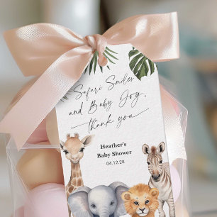 Moderne Safari Themed Baby Boy Dusche Begrüßungsta Geschenkanhänger