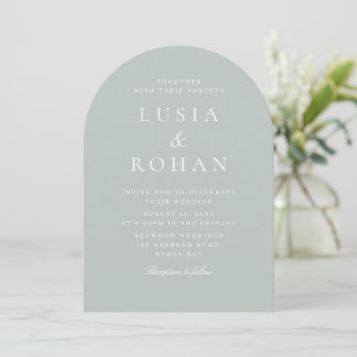 Moderne Sage Green Minimal Hochzeit Einladung
