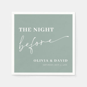 Moderne Sage Green Night Before Probe Dinner Serviette