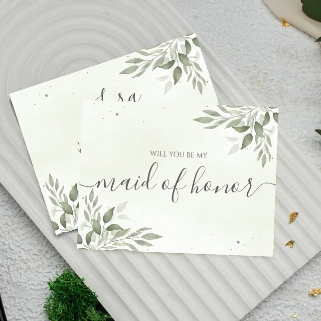 Moderne Sage Greenery Brautjungfer-Einladungskarte Save The Date (Von Creator hochgeladen)
