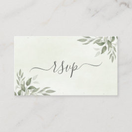 Moderne Sage Greenery Hochzeit-RSVP-Einschlusskart Begleitkarte