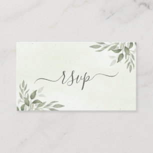 Moderne Sage Greenery Hochzeit-RSVP-Einschlusskart Begleitkarte
