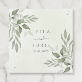 Moderne Sage-Greenery-Hochzeitsgeschenkanhänger Geschenkanhänger