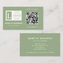Moderne Sage-Grün-QR-Code-Minimalistisches benutze