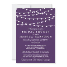 Moderne Saitenleuchten auf Lila Brautparty