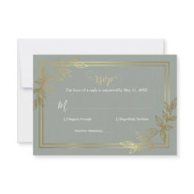 Moderne Salbeigrün und Goldfolie Botanische Elegan
